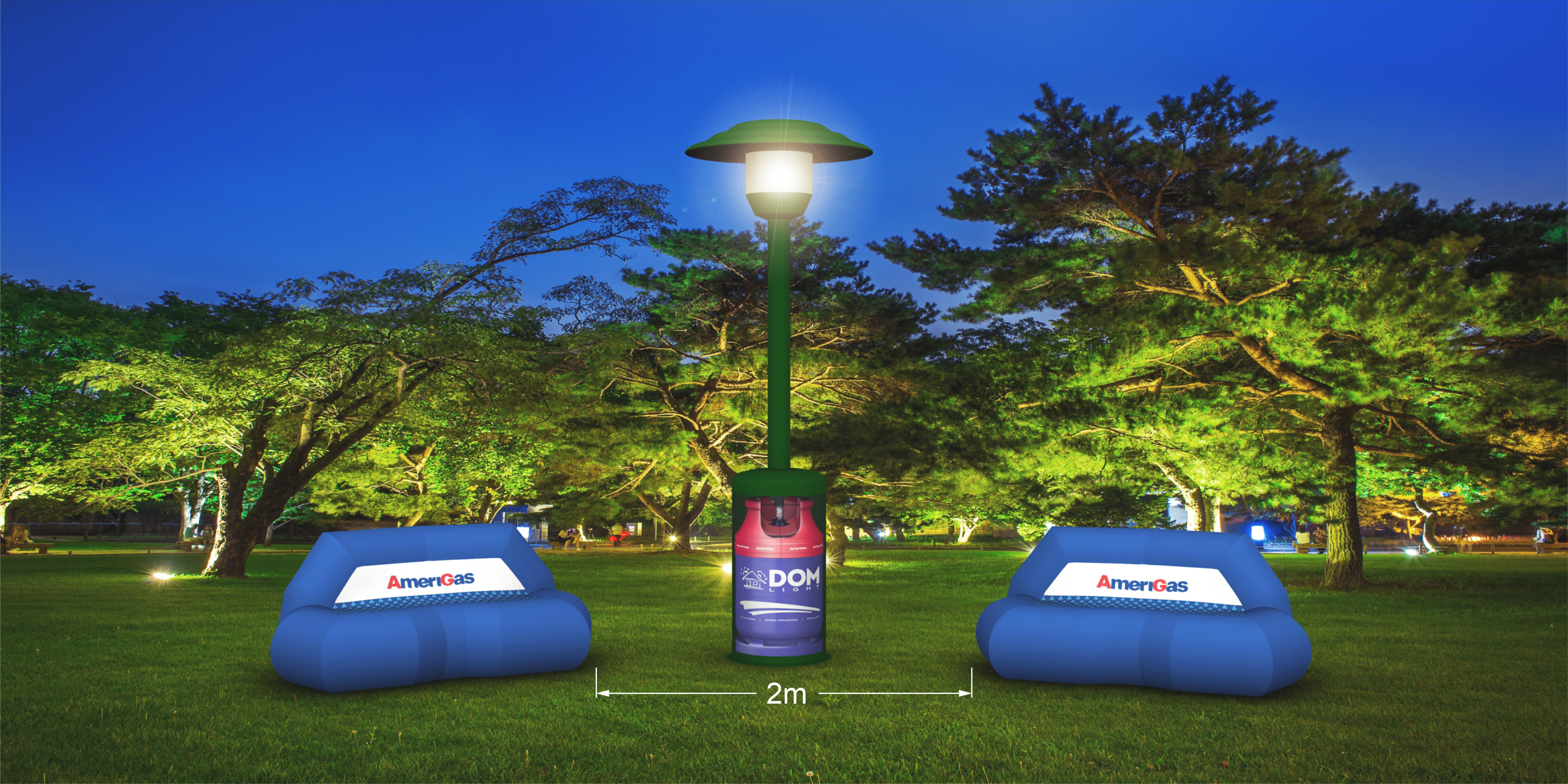 Outdoor movie theaters with heating
